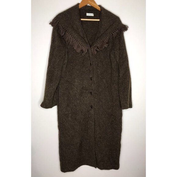 Barry Bricken Sweaters - Vintage Barry Bricken Women's Medium Long Brown Alpaca Wool Blend Sweater